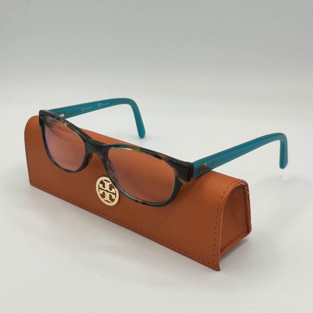 Tory Burch TY 2031 3153 Tortoise Teal Blue Eyeglasses Frames with Case 49-17-135